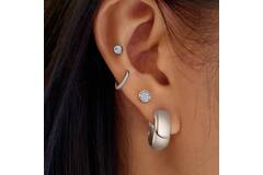  Luna Gaze - Ear studs - Silver / Rhodium plated - Zirconia